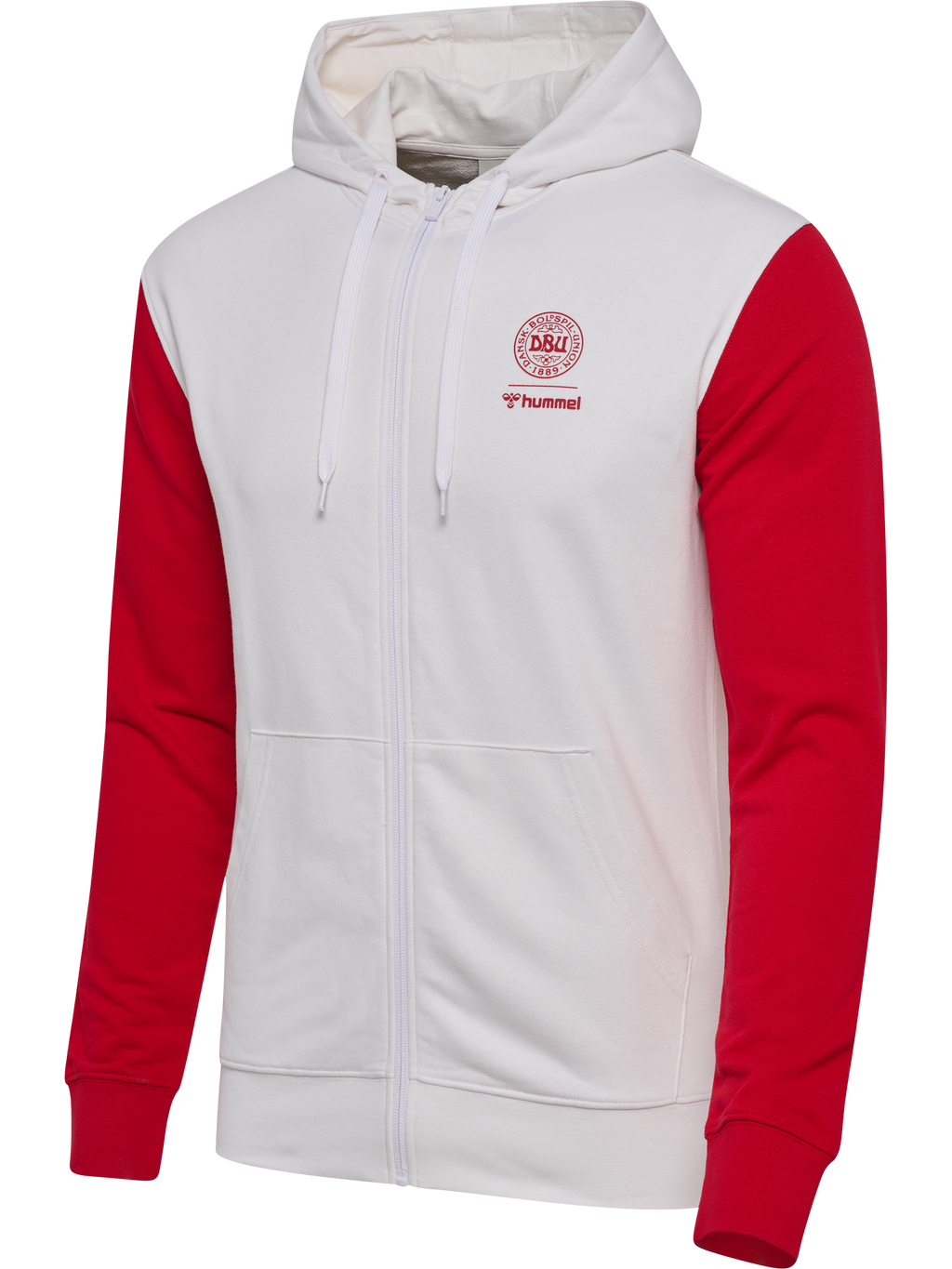 DBU 26 FAN RED-WHITE ZIP HOOD